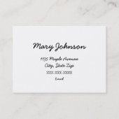 Carte De Visite Vert oriental avec les fleurs blanches (Dos)