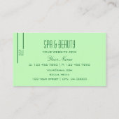 Carte De Visite Vert pastel clair avec chic Monogramme professionn (Dos)