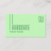 Carte De Visite Vert pastel clair avec chic Monogramme professionn (Devant)