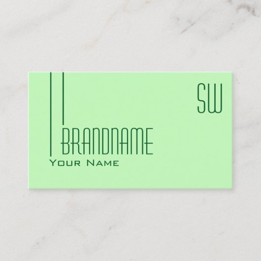 Carte De Visite Vert pastel clair avec chic Monogramme professionn (Devant)