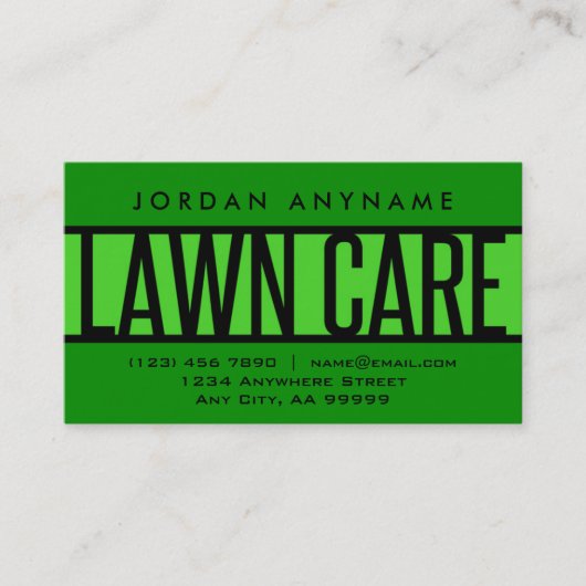 Carte de visite vert pour l'entretien de la pelous (Devant)