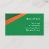 Carte De Visite Vert professionnel avec rayure orange (Dos)