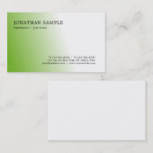 Carte De Visite Vert professionnel doux à la mode moderne de (Devant / Derrière)