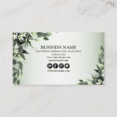 Carte De Visite Vert professionnel Floral Eucalyptus Feuilles (Dos)
