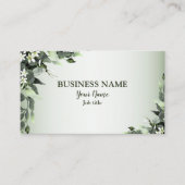 Carte De Visite Vert professionnel Floral Eucalyptus Feuilles (Devant)