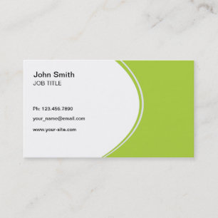 Carte De Visite Vert professionnel moderne et blanc