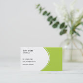 Carte De Visite Vert professionnel moderne et blanc (Debout devant)