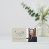 Carte De Visite Vert professionnel Parlons immobilier (Debout devant)