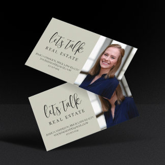 Carte De Visite Vert professionnel Parlons immobilier