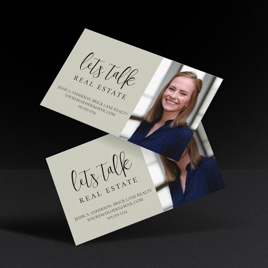 Carte De Visite Vert professionnel Parlons immobilier