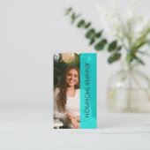 Carte de visite vert professionnel photo moderne (Debout devant)