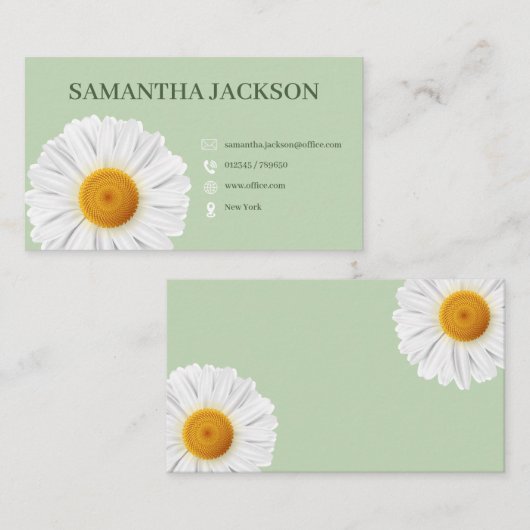 Carte De Visite Vert pur pétale (Devant / Derrière)