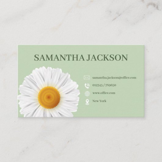 Carte De Visite Vert pur pétale (Devant)