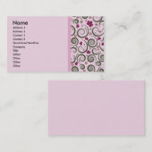 Carte De Visite Vert rose élégant (Devant / Derrière)