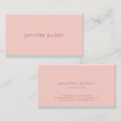 Carte De Visite Vert rose épuré Moderne Modèle simple (Devant / Derrière)