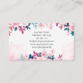 Carte De Visite Vert rose Floral Feminine Petite entreprise (Dos)