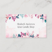 Carte De Visite Vert rose Floral Feminine Petite entreprise (Devant)