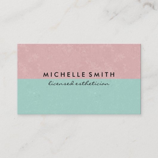 Carte De Visite Vert rose ravissant Contemporain (Devant)