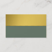 Carte De Visite Vert sage Blanc Luxe Monogramme Or (Dos)