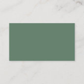 Carte De Visite Vert sage | Logo Simple Entreprise (Dos)