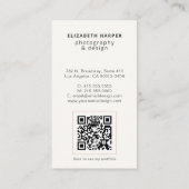 Carte De Visite Vert Sage Moderne Code QR Photo Professionnel (Dos)