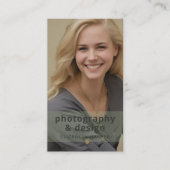 Carte De Visite Vert Sage Moderne Code QR Photo Professionnel (Devant)