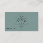 Carte De Visite Vert sage | Phases de la lune | Massage (Devant)