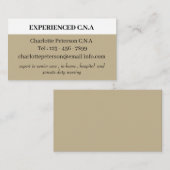 Carte De Visite Vert Sage Simple CNA (Devant / Derrière)