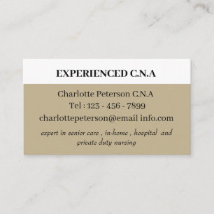 Carte De Visite Vert Sage Simple CNA