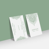 Vert Sage Sur Dentelle Blanche Paisley