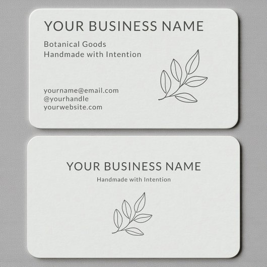 Carte De Visite Vert sauge botanique simple