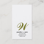 Carte De Visite VERT SAUGE CARRÉ du MONOGRAMME 311-SIMPLY (Dos)