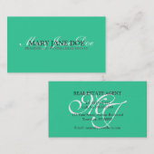 Carte de visite vert simple (Devant / Derrière)