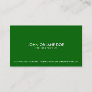Carte De Visite vert simple