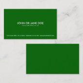 Carte De Visite vert simple (Devant / Derrière)