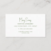 Carte De Visite Vert simple sur couleur verte (Dos)