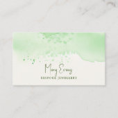 Carte De Visite Vert simple sur couleur verte (Devant)