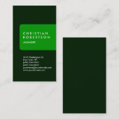 Carte de visite vert standard vertical (Devant / Derrière)