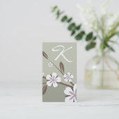 Carte De Visite vert subtil de la beauté | de fleur de l'or (Debout devant)