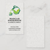 Carte De Visite Vert Teapot Pour | Texture papier japonaise (Devant / Derrière)