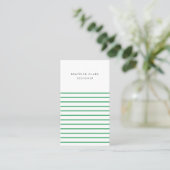 Carte De Visite Vert Tendance Moderne Minimal Simple (Debout devant)