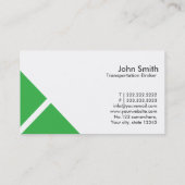 Carte de visite vert triple de courtier de (Dos)