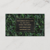 Carte De Visite Vert tropicale moderne Feuillage vert noir (Dos)
