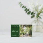 Carte De Visite Vert vert de chemin de bord de la mer (Debout devant)