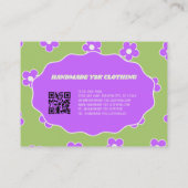 Carte De Visite Vert violet Fleur Y2K Vêtements faits main (Dos)