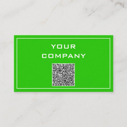 Carte de visite vert votre propre design avec code (Devant)