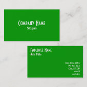 Carte de visite verte (Devant / Derrière)