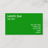 Carte de visite verte (Dos)