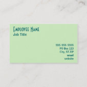 Carte de visite verte (Dos)