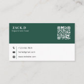 Carte de visite verte 3D Logo QR Code Professionne (Dos)